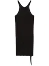 Rick Owens Drkshdw Black Hollywood Racer Back Tank Minidress In Black
