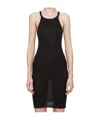 Rick Owens Drkshdw Black Hollywood Racer Back Tank Minidress In Black