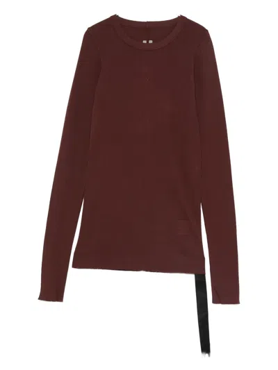 RICK OWENS DRKSHDW RAW-CUT RIBBON-DETAIL T-SHIRT