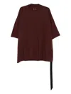 Rick Owens Drkshdw Burgundy Concordians Jumbo Ss T-shirt In Red