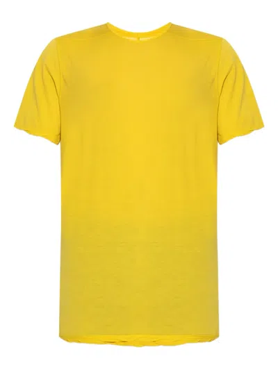 Rick Owens Drkshdw Raw-edge Short-sleeve T-shirt In Yellow