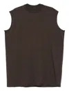 Rick Owens Drkshdw Raw-edge Sleeveless T-shirt In Brown