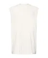 Rick Owens Drkshdw Raw-edge Sleeveless Tank Top In White