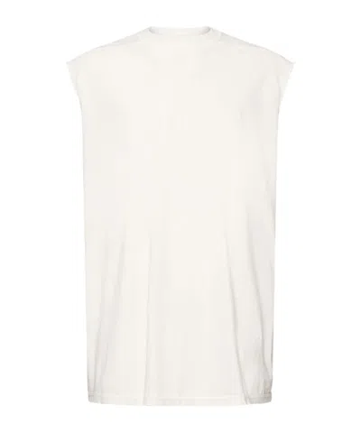 Rick Owens Drkshdw Raw-edge Sleeveless Tank Top In White