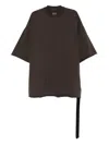 Rick Owens Drkshdw Raw-edge T-shirt In Brown