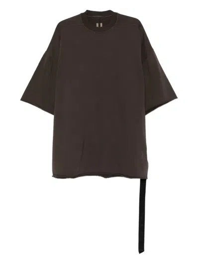 Rick Owens Drkshdw Raw-edge T-shirt In Brown