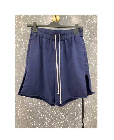 Rick Owens Drkshdw Raw-hem Drawstring Shorts In Blue