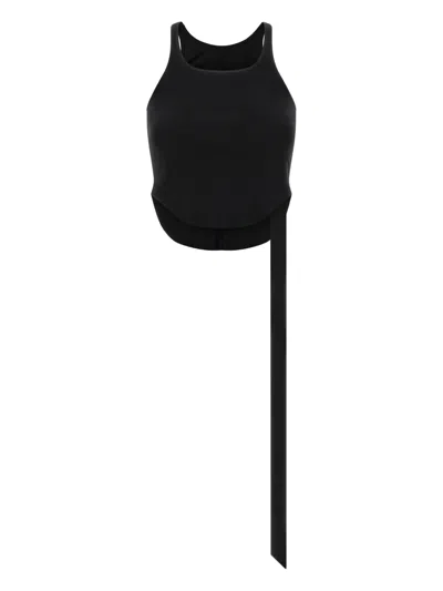 RICK OWENS DRKSHDW RAW-HEM TIE-DETAIL TANK TOP