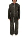 Rick Owens Drkshdw Zip Front Textured Jacket With Side Pockets In Gray