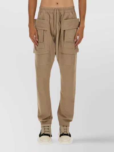Rick Owens Drkshdw Relaxed Cargo Trousers Drawstring Waist In Neutral