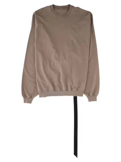 Rick Owens Drkshdw Relaxed Fit Asymmetrical Hem Long-sleeve Cotton T-shirt In Brown
