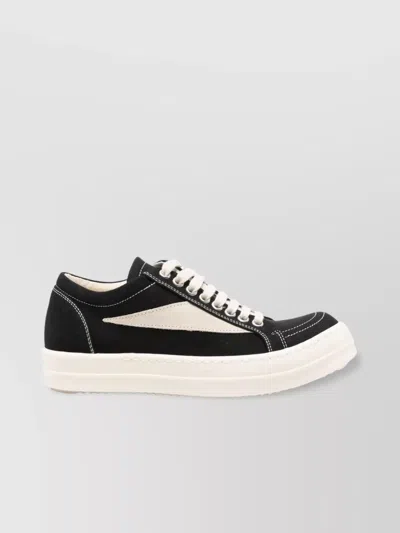 Rick Owens Drkshdw Retro Low-top Sneakers With Shark Tooth Caps In Black