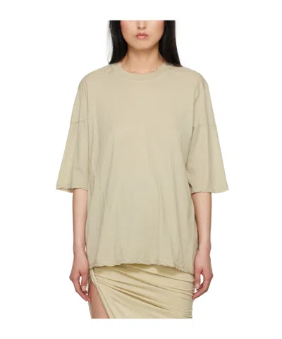 Rick Owens Drkshdw Rib T-shirt With Round Neck In Gray