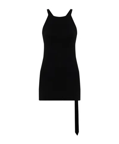 RICK OWENS DRKSHDW RIBBED-KNIT ASYMMETRIC TOP