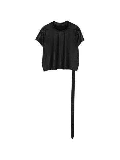 Rick Owens Drkshdw Ribbed Mini Tee With Contemporary Fit - Size S In Black