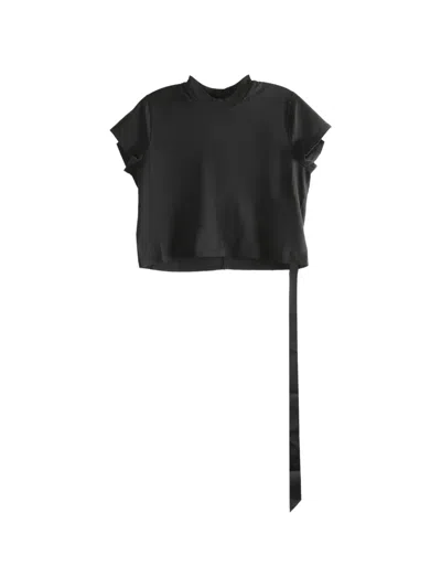 Rick Owens Drkshdw Cropped Small Level T-shirt In Black
