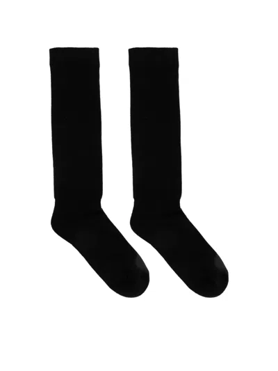 Rick Owens Drkshdw Ribbed Socks In Black
