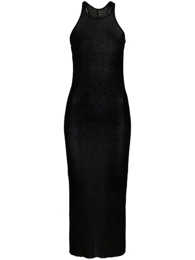 Rick Owens Drkshdw Ribbed Tank Midi Dress In Black