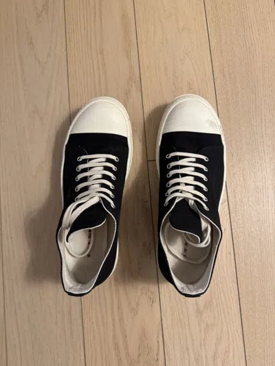 Pre-owned Rick Owens Drkshdw Rick Owens Low Top Black Canvas Shoes