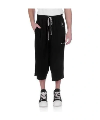 Rick Owens Drkshdw Rope-drawing Seven-point Sweatpants In Black