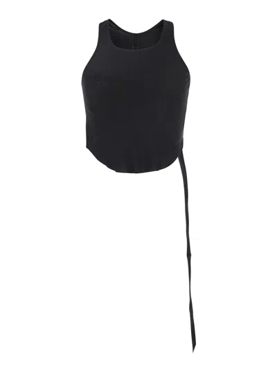 Rick Owens Drkshdw Round Collar Sleeveless Vest In Black