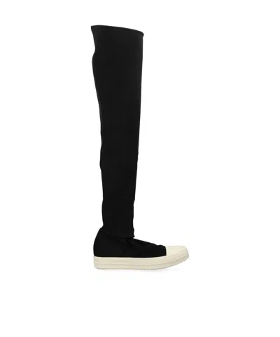 Rick Owens Drkshdw Round-head Boots In Black