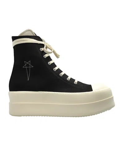 Rick Owens Drkshdw Round-head High-top Casual Shoes In Black