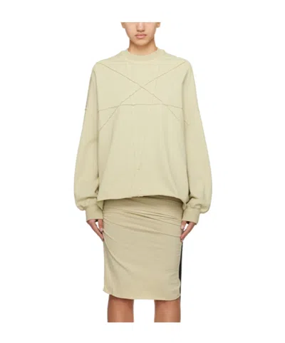 Rick Owens Drkshdw Round Neck Long-sleeved Sweater In Nude