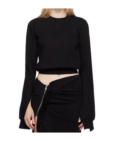 Rick Owens Drkshdw Black Raw Edge Sweatshirt In 09 Black