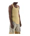 Rick Owens Drkshdw Round-necked Vest In Yellow