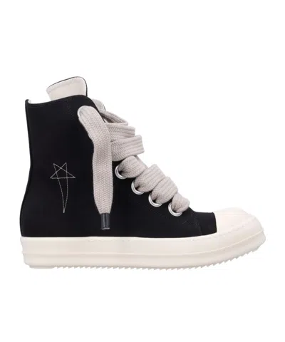 Rick Owens Drkshdw Round Toe High Top Casual Shoes In Black
