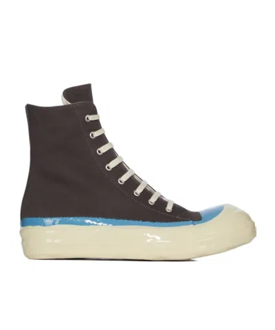 Rick Owens Drkshdw Round-toe High-top Casual Shoes In Black