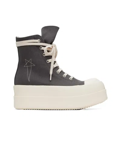 Rick Owens Drkshdw Round Toe High Top Casual Shoes In White
