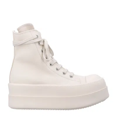 Rick Owens Drkshdw Round-toe High-top Casual Shoes In White