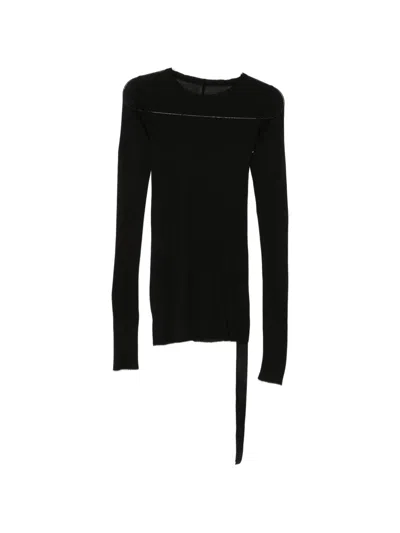 Rick Owens Drkshdw Ruched Long-sleeve Top In Black