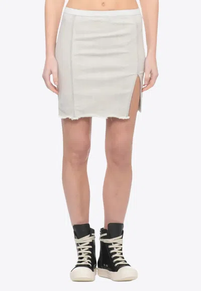 Rick Owens Drkshdw Sacri Denim Mini Skirt In Off-white