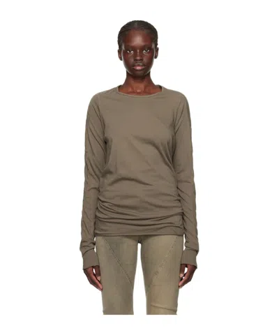 Rick Owens Drkshdw Scarification Long-sleeved T-shirt In Brown