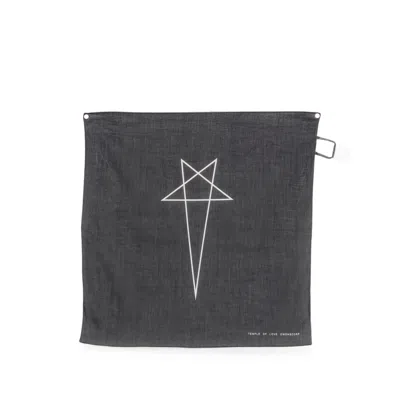 Rick Owens Drkshdw Pentagram Logo-print Scarf In Black
