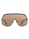 Rick Owens Drkshdw Shield-frame Sunglasses In Brown