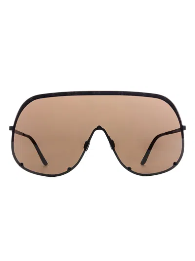 Rick Owens Drkshdw Shield-frame Sunglasses In Brown