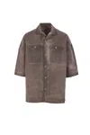Rick Owens Drkshdw Longline Chest Pockets Jacket In Brown