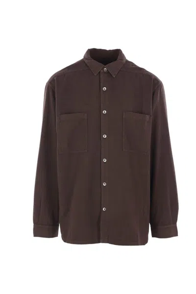 Rick Owens Drkshdw Darkshadow Jumbo Overshirt In Brown