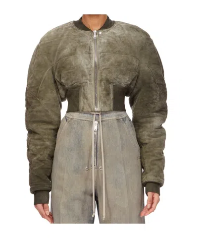 Rick Owens Drkshdw Short Pilot Cotton Coat In Nude