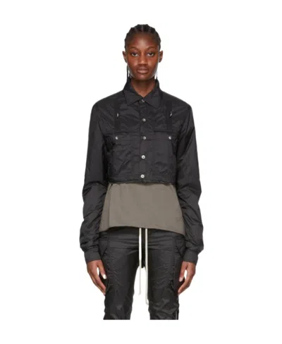 Rick Owens Drkshdw Short Ribbon Casual Jacket In Black
