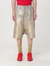 Rick Owens Drkshdw Gold Hollywood Drawstring Pods Denim Shorts In Gold