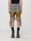 Rick Owens Drkshdw Destroyed Denim Bermuda Shorts In Multicolor