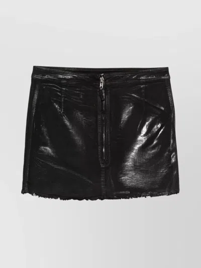 Rick Owens Drkshdw Short Skirt In Coated Cotton In Black