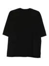 Rick Owens Drkshdw Short Sleeve Round Neck Top In Black