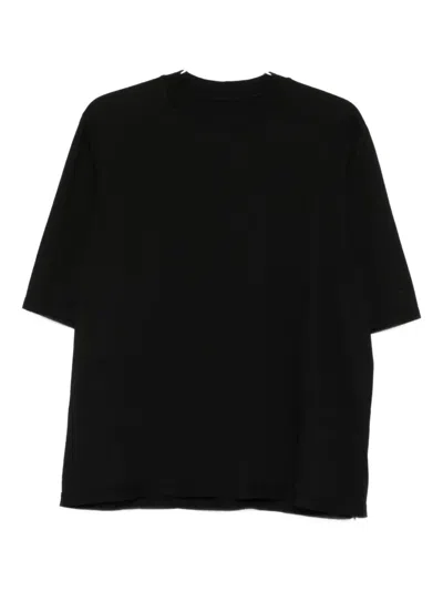 RICK OWENS DRKSHDW SHORT-SLEEVE DRAPED-HEM TOP
