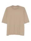 Rick Owens Drkshdw Short-sleeve Draped-hem Top In Brown
